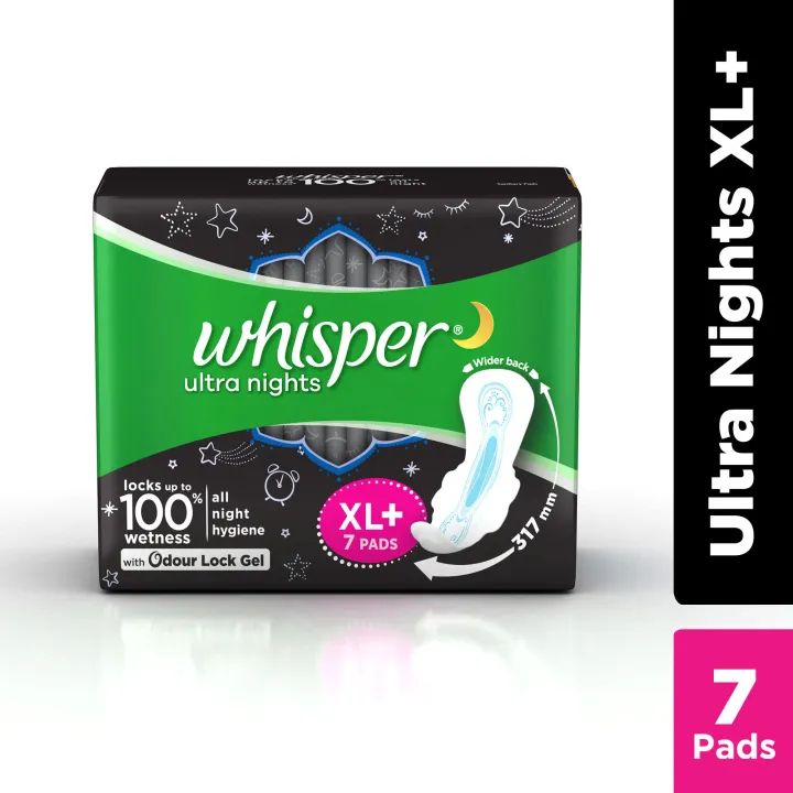 Whisper Ultra Nights XL+ Sanitary Pads – 7 Pads